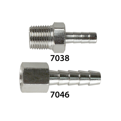 Precision Medical 7040, Hose Barb Connector, 1/8 NPTM x 1/4" Dia.