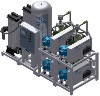 Quadplex Stack NFPA Quadruplex RED Modular Stack Mount | Medical Testing Solutions