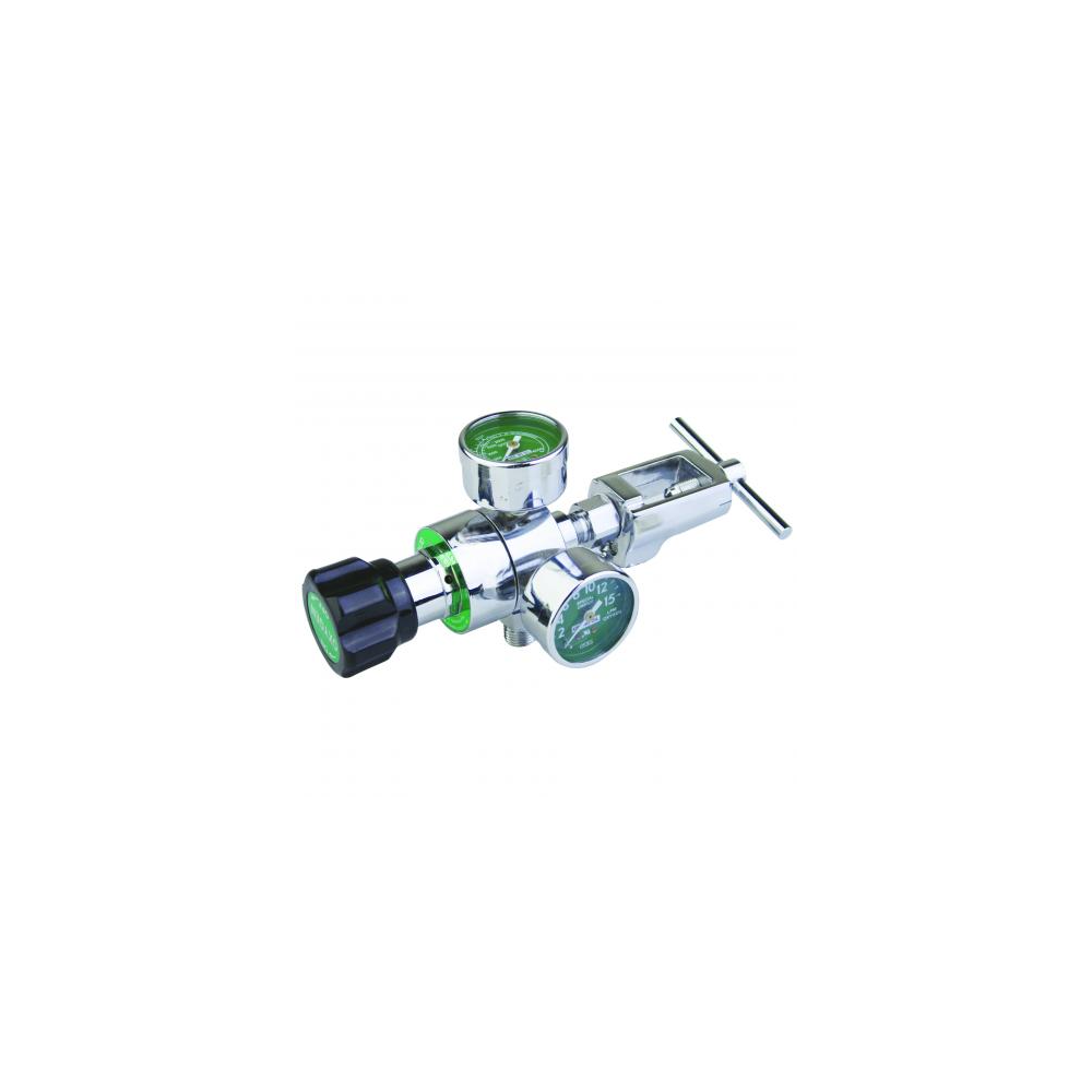 GenTech Flowmeter Regulators 0-15 LPM with Rear Entry Gauges, CGA 870 Inlet, 1-1/8 Nipple 210M-15YR