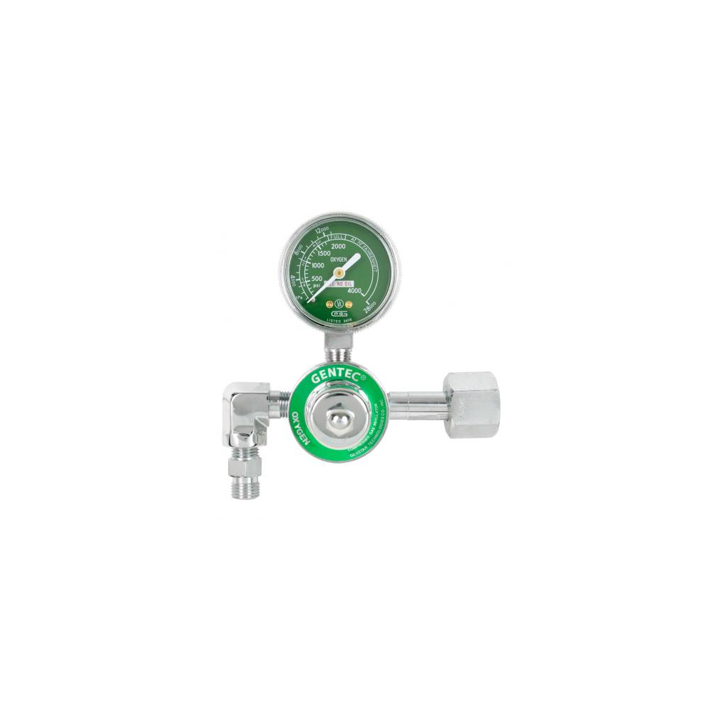 GenTech Flowmeter Regulators pre-set 50 psi regulator all brass for oxygen 195M-540D